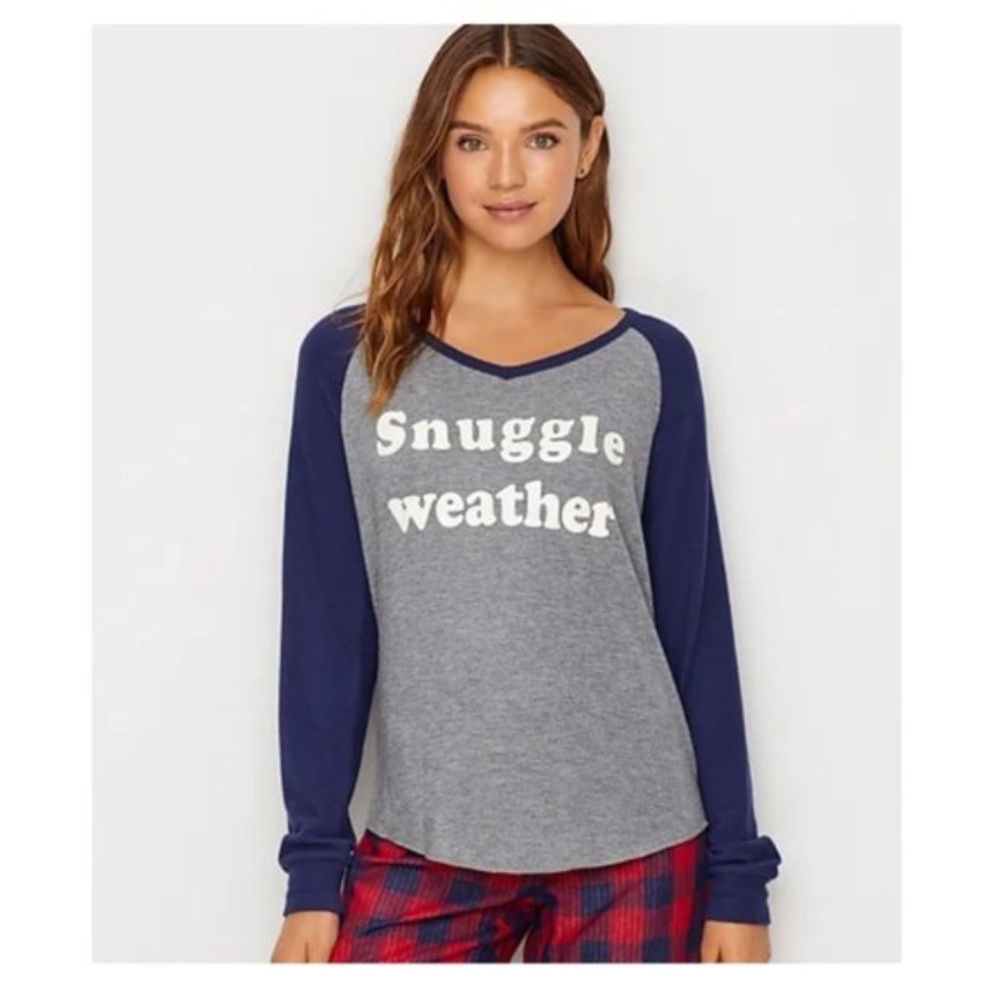 PJ Salvage Snuggle Weather Pajama Lounge Top MD
